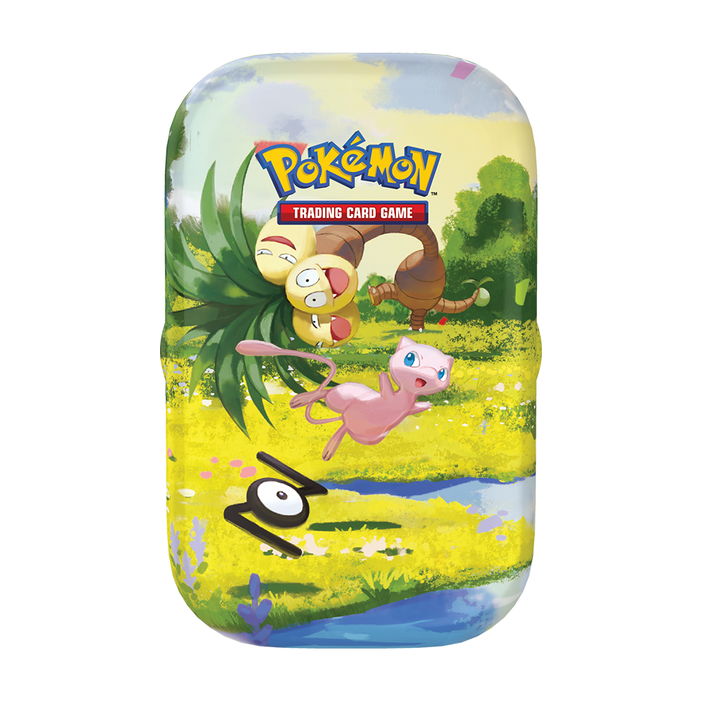 Pokémon TCG 30th Celebration Mini Tin featuring Mew in the day artwork design