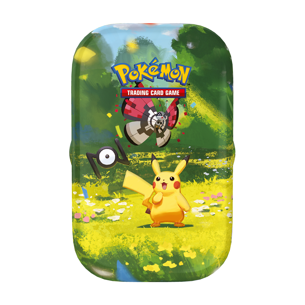 Pokémon TCG 30th Celebration Mini Tin featuring Pikachu in the day artwork design