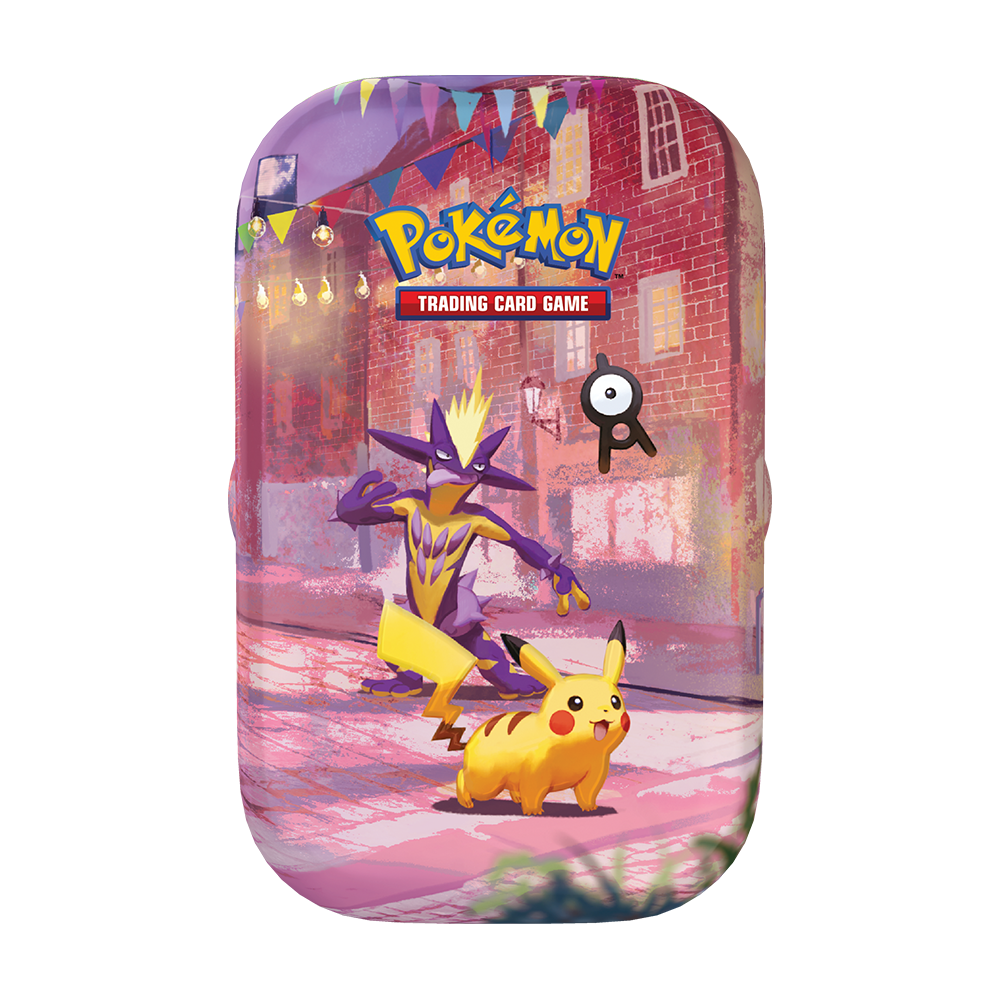 Pokémon TCG 30th Celebration Mini Tin featuring Pikachu in the night artwork design