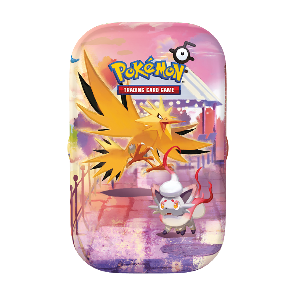 Pokémon TCG 30th Celebration Mini Tin featuring Zapdos in the night artwork design