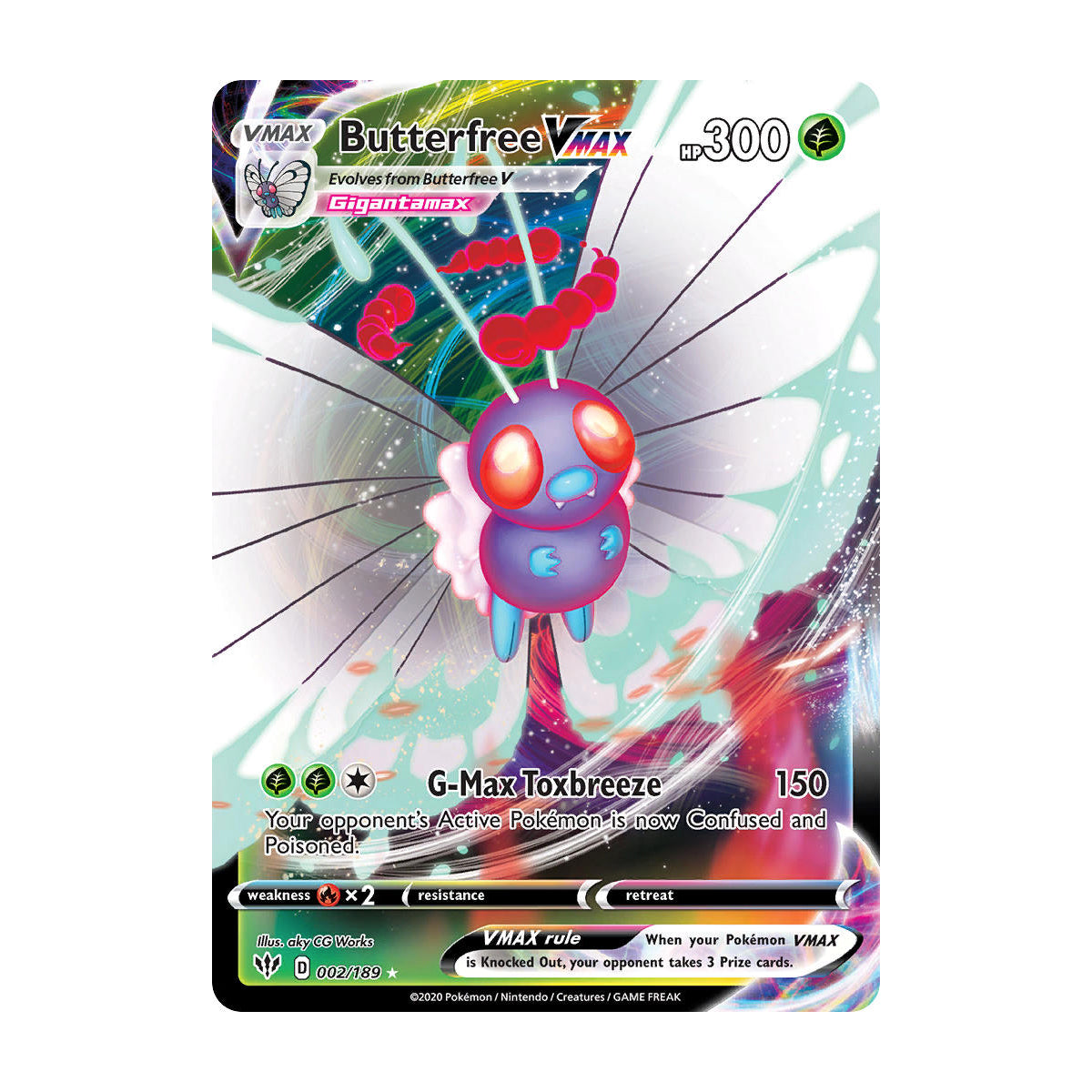 Butterfree VMAX 002/189 - Darkness Ablaze - Single Card