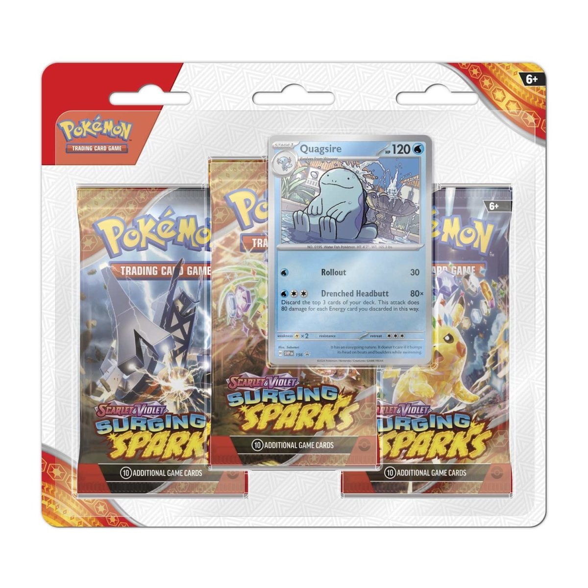 Surging Sparks 3 Pack Booster Blister (Quagsire)