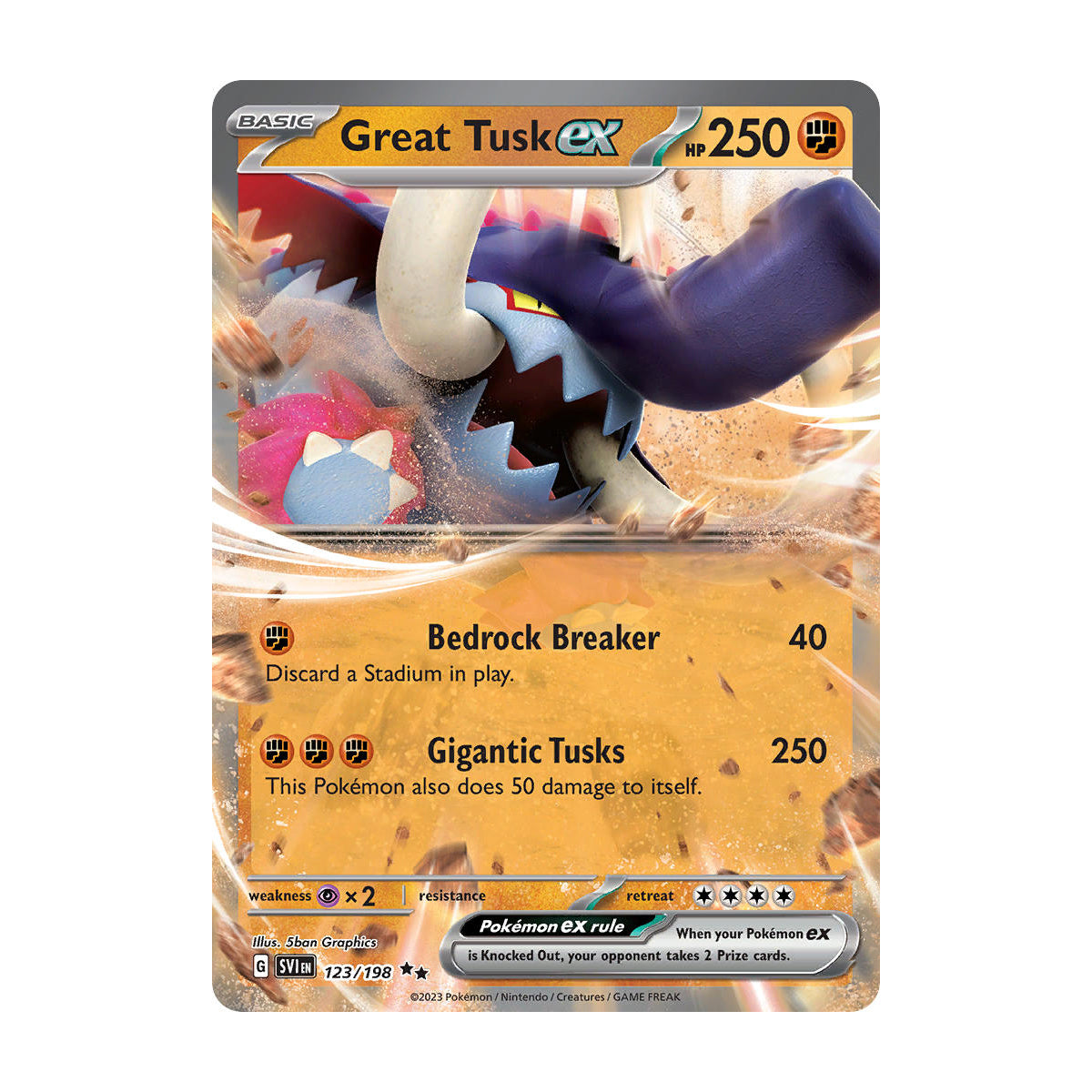 Great Tusk ex 123/198 - Scarlet & Violet Base - Single Card