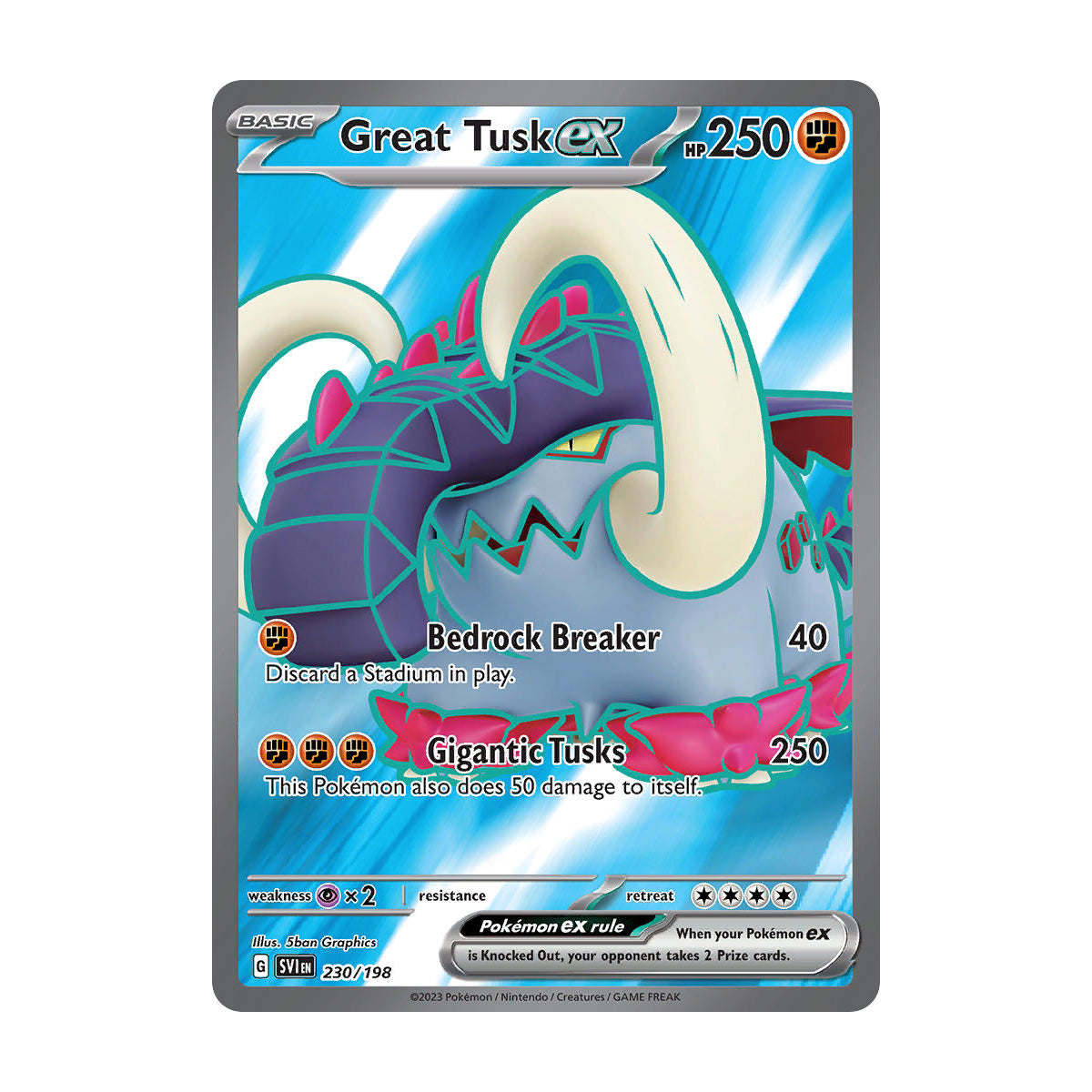 Great Tusks ex 230/198 - Scarlet & Violet Base - Single Card