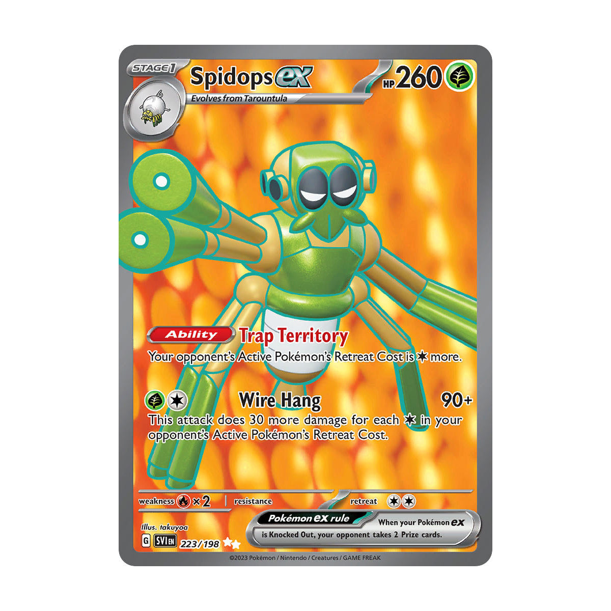 Spidops ex 223/198 - Scarlet & Violet Base - Single Card 120HP Spidops ex 223/198 - Scarlet & Violet Base - Single Card 120HP