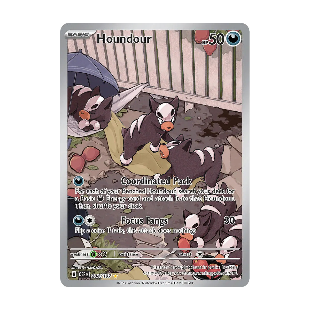 Houndour 204/197 - Obsidian Flames - Single Card