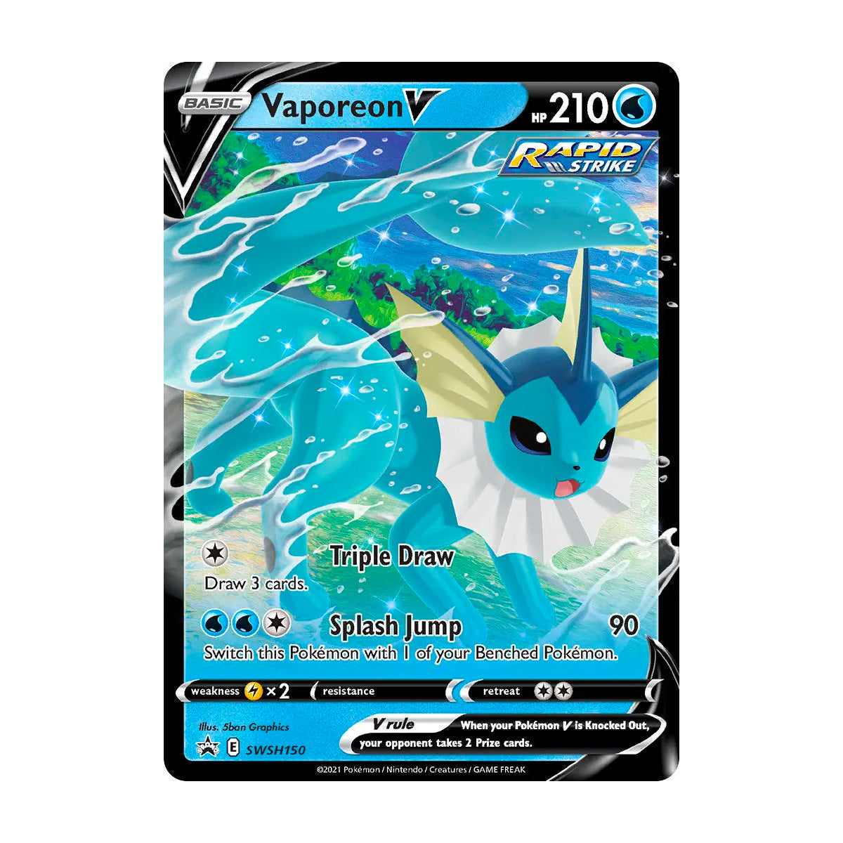 Vaporeon V SWSH150 - Black Star Promo - Single Card