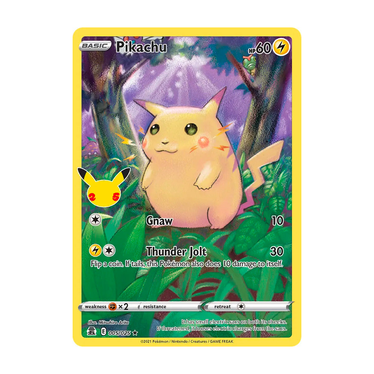 Pikachu (Viridian Forest) 005/025 - Celebrations - Single Card