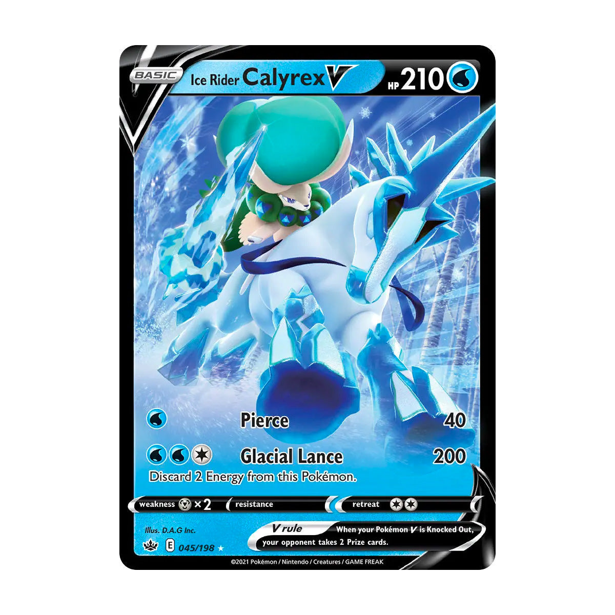 Ice Rider Calyrex V 045/198 - Chilling Reign - Single Card