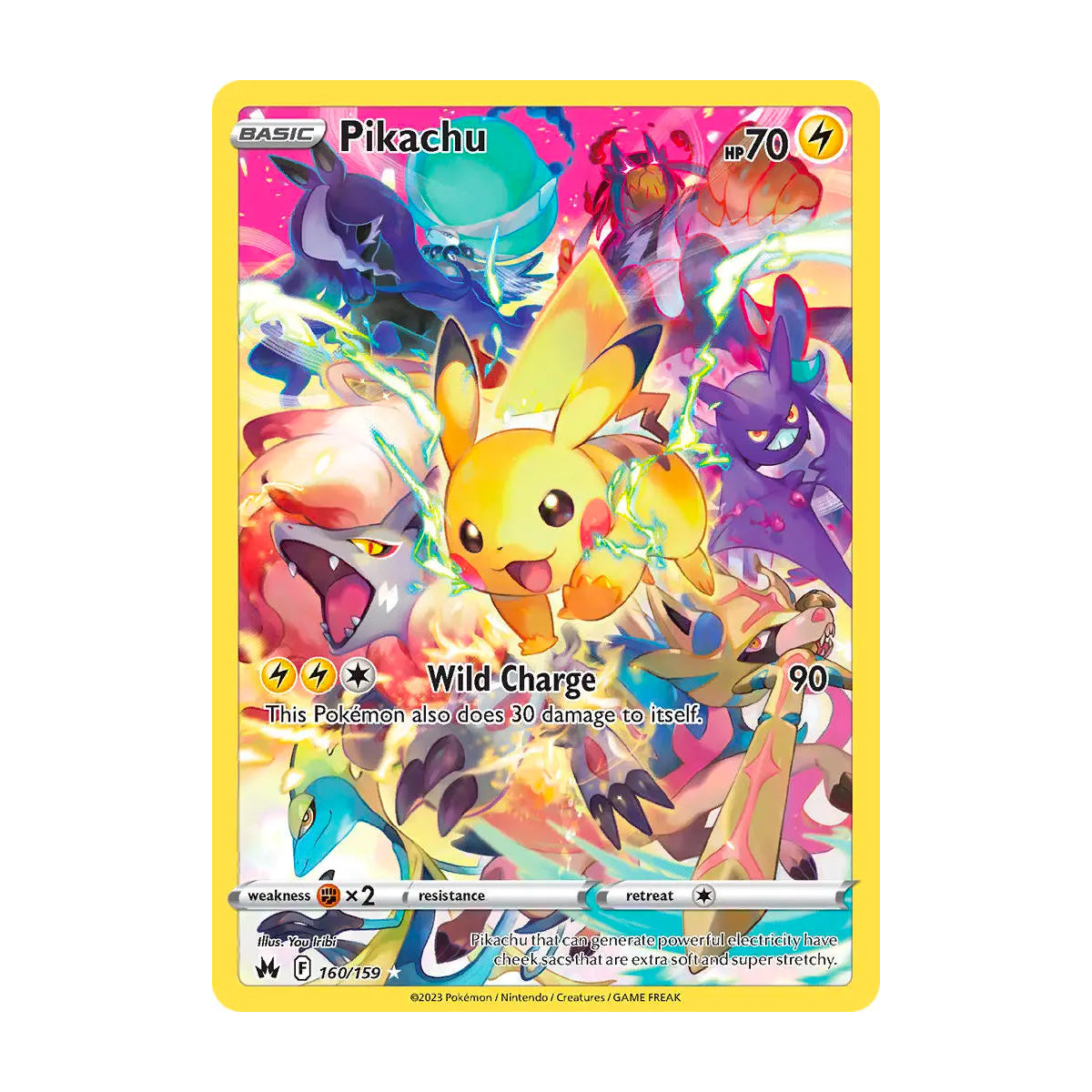 Pikachu Secret Rare 160/159 - Crown Zenith - Single Card 120HP Pikachu Secret Rare 160/159 - Crown Zenith - Single Card 120HP