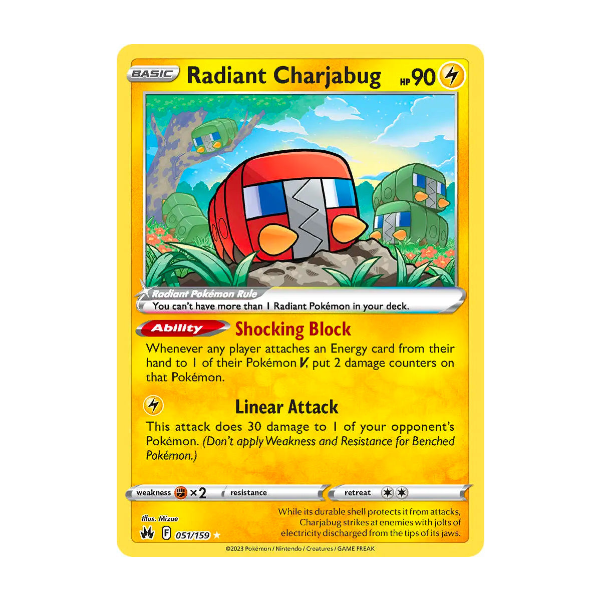 Radiant Charjabug 051/159 - Crown Zenith - Single Card