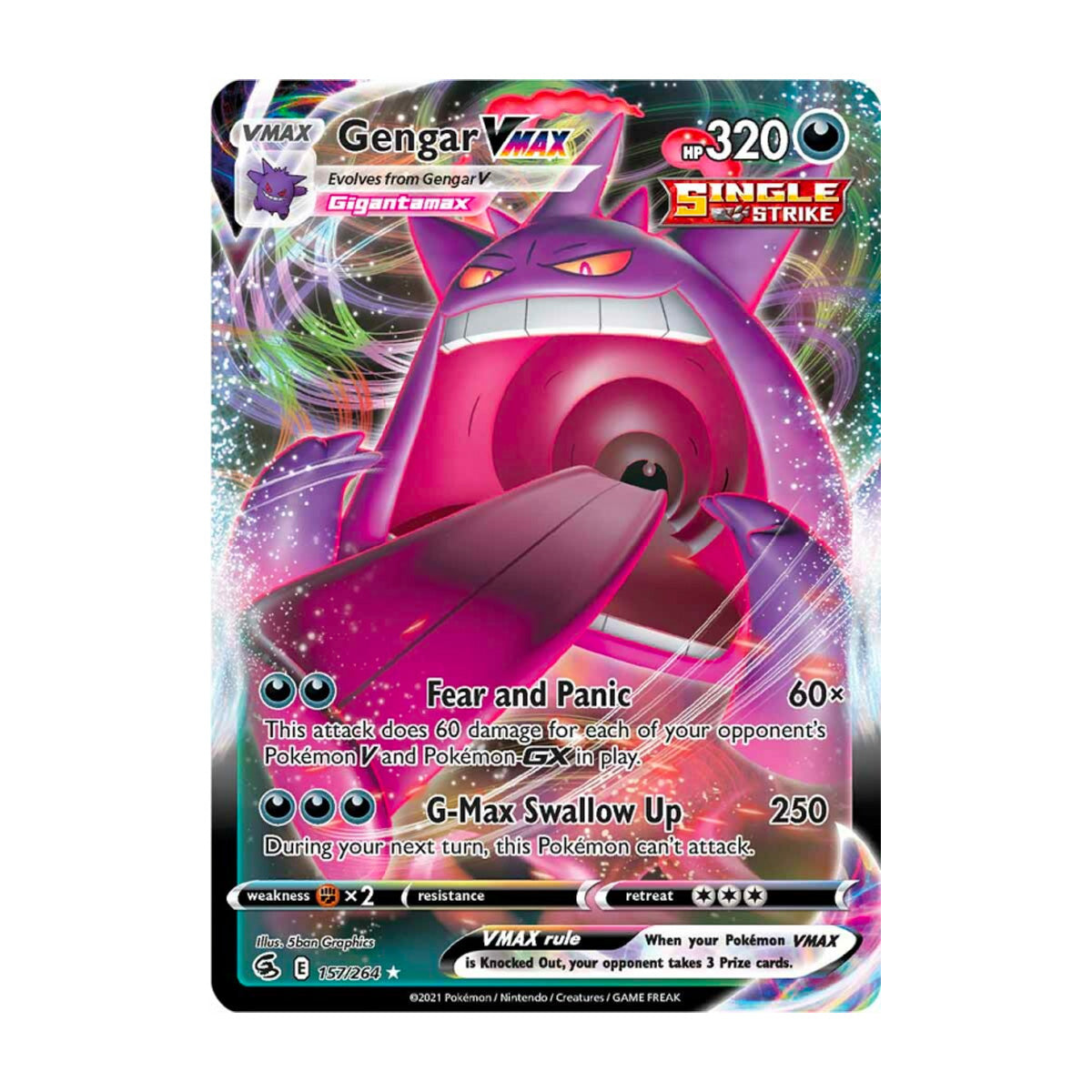 Gengar VMAX 157/264 - Fusion Strike - Single Card