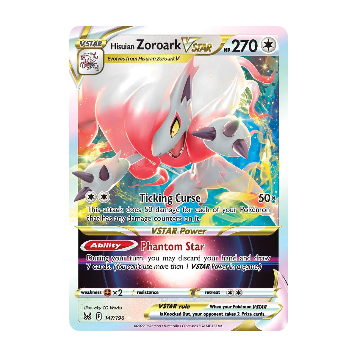 zoroark vstar pokemon card value Hisuian Zoroark VSTAR 147/196 - Lost Origin
