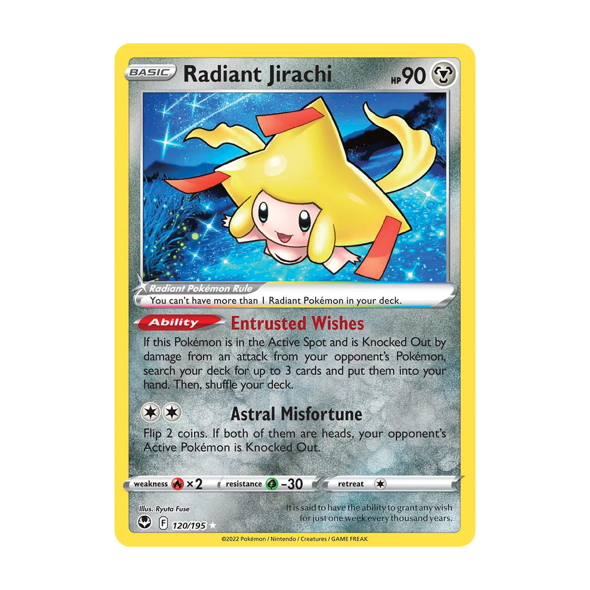 Radiant Jirachu 120/195 - Silver Tempest - Single Card 120HP Radiant Jirachu 120/195 - Silver Tempest - Single Card 120HP