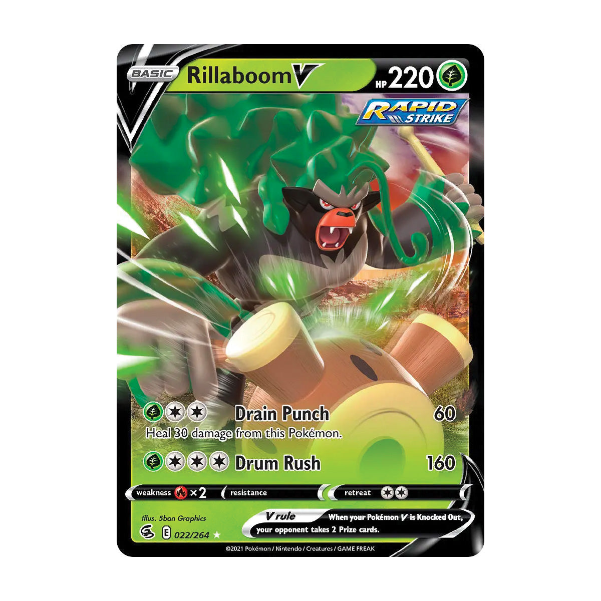 Rillaboom V 022/264 - Fusion Strike - Single Card