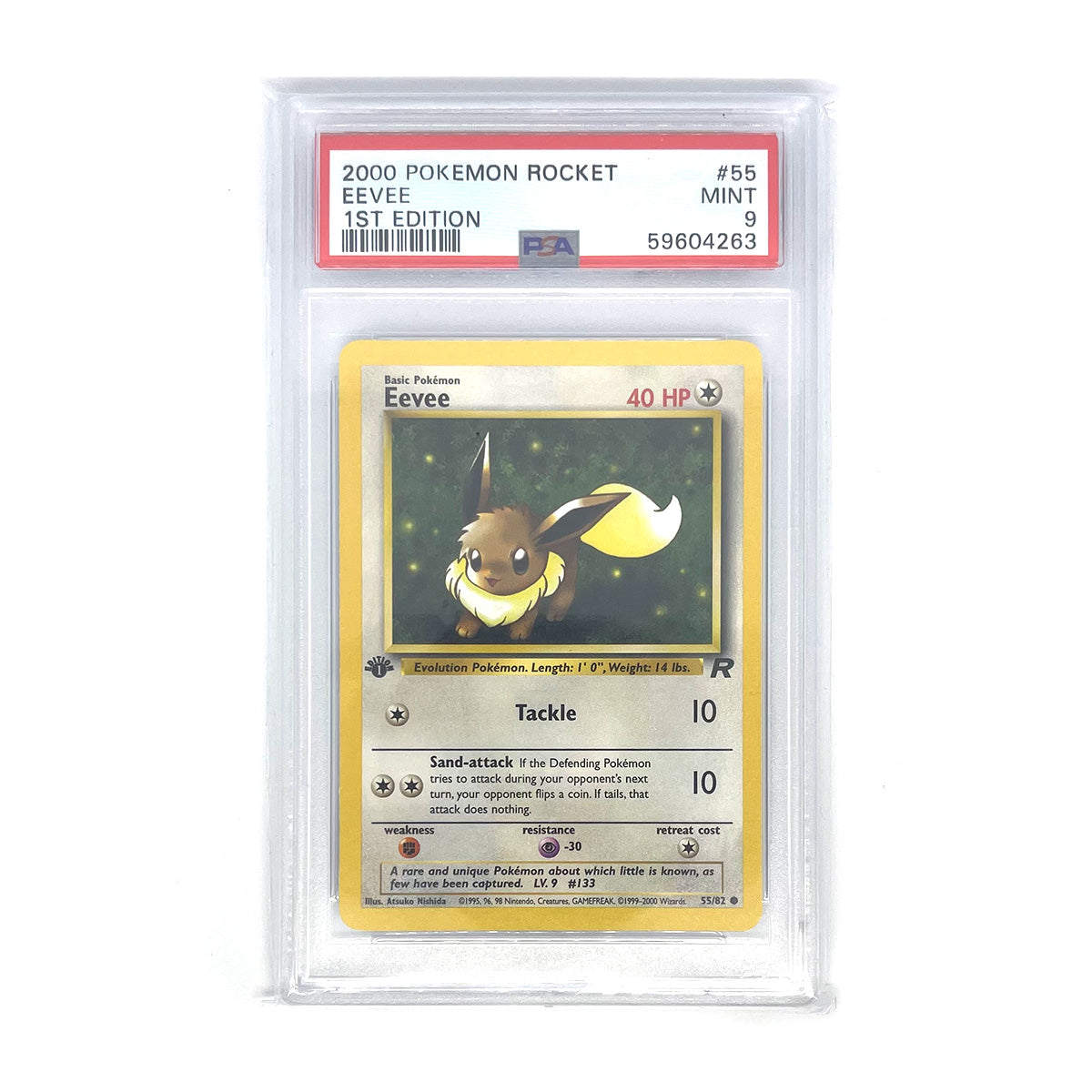 Eevee #55 Team Rocket 2000 1st Edition - PSA MINT 9 120HP Eevee #55 Team Rocket 2000 1st Edition - PSA MINT 9 120HP