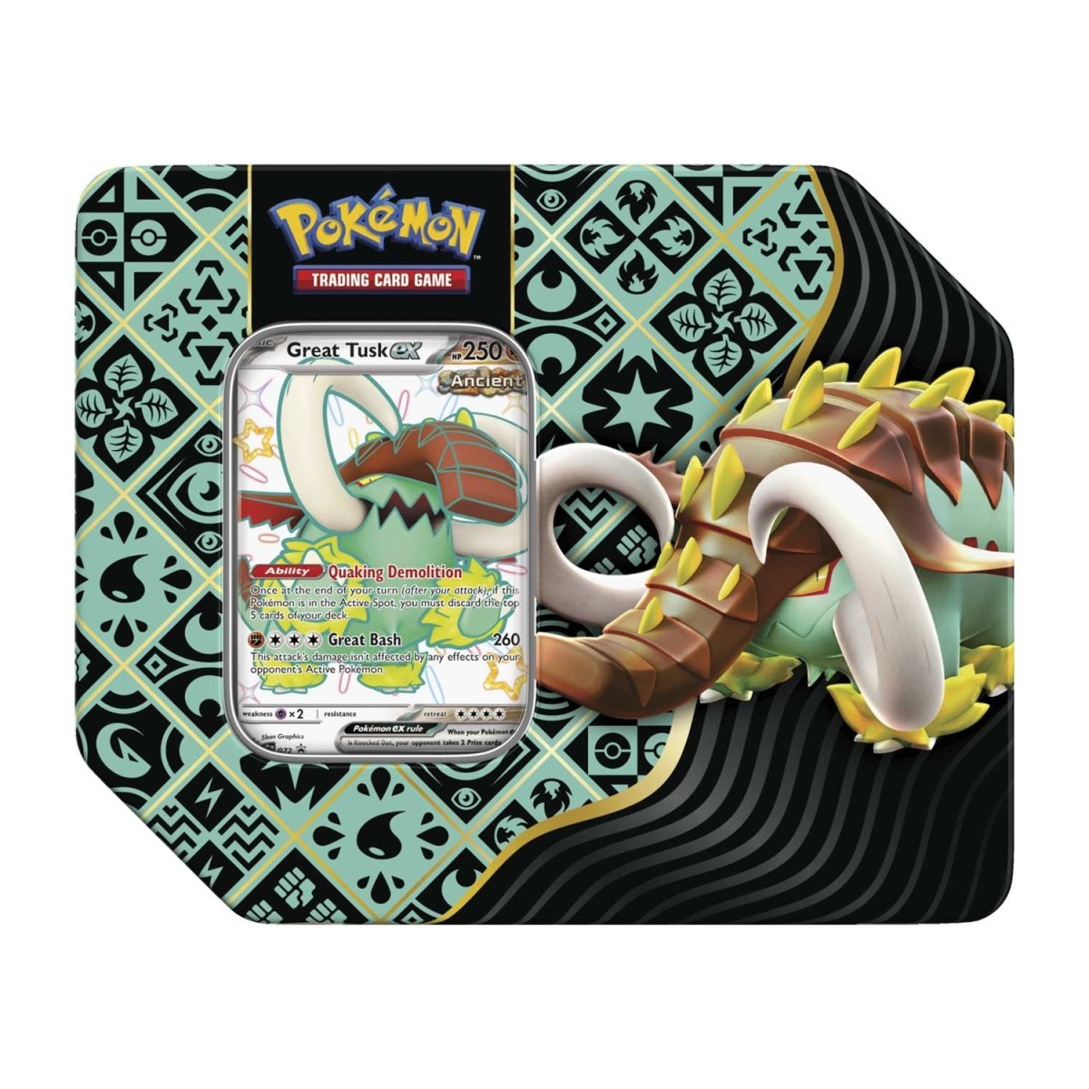 Paldean Fates 7inch Tin (Shiny Great Tusk ex)