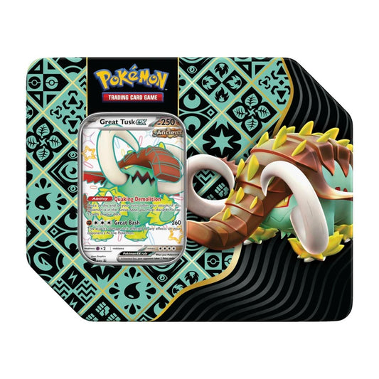 Paldean Fates 7inch Tin (Shiny Great Tusk ex)