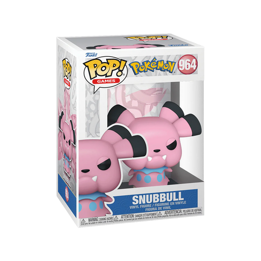 Funko Pop! vinyl figure of Snubbull in its packaging, featuring the Funko and Pokémon logos.