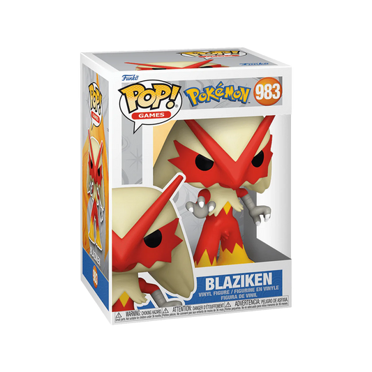 Funko Pop! figure of the Pokemon Blaziken in it's packaging