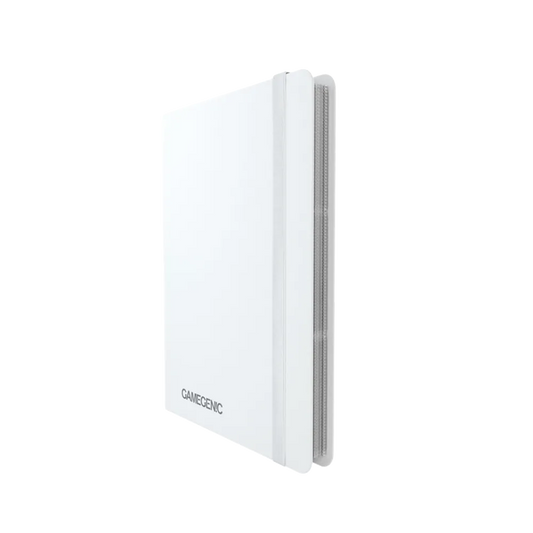 White Gamegenic Casual 18-Pocket Album, standing upright and closed