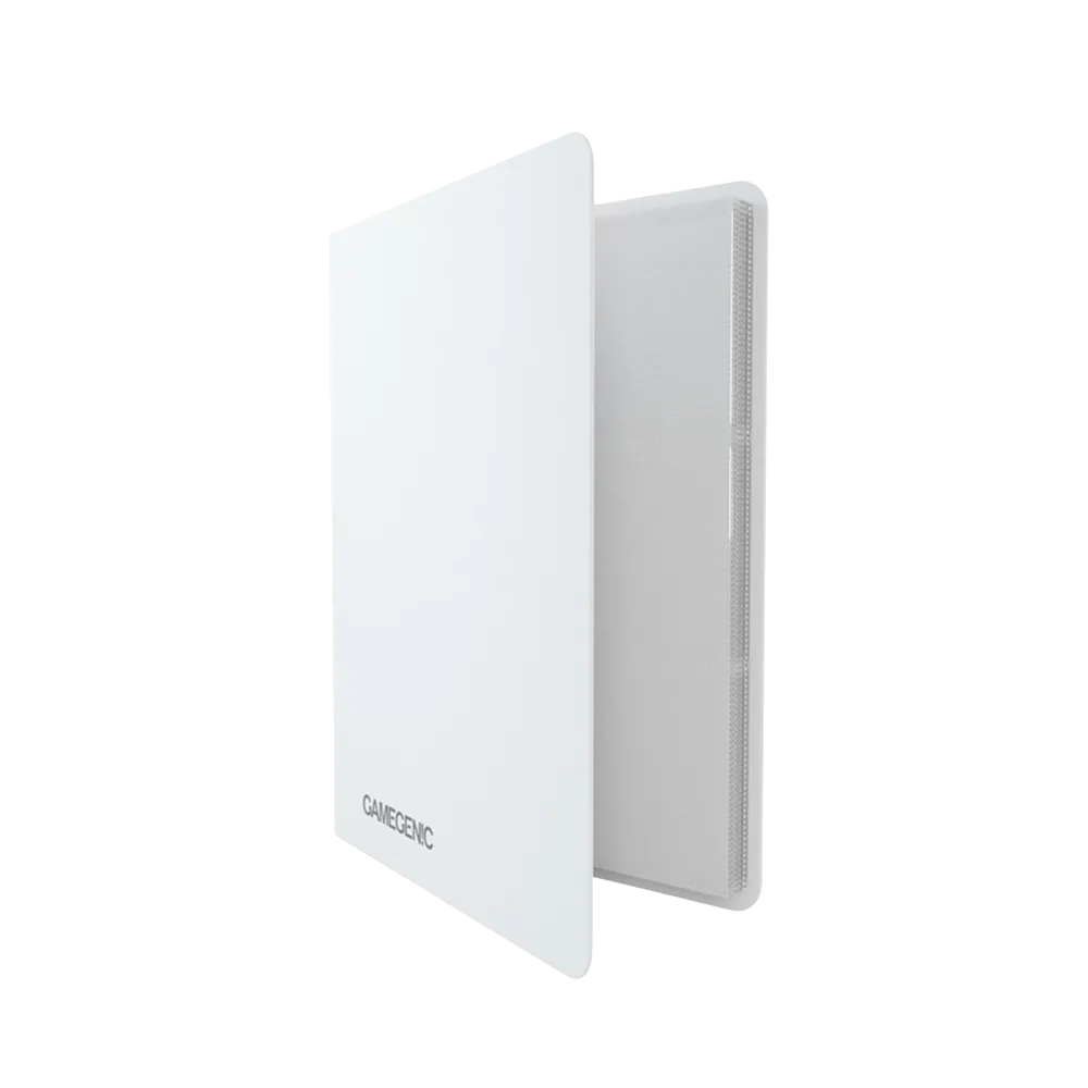 White Gamegenic Casual 18-Pocket Album, standing upright and opened slightly