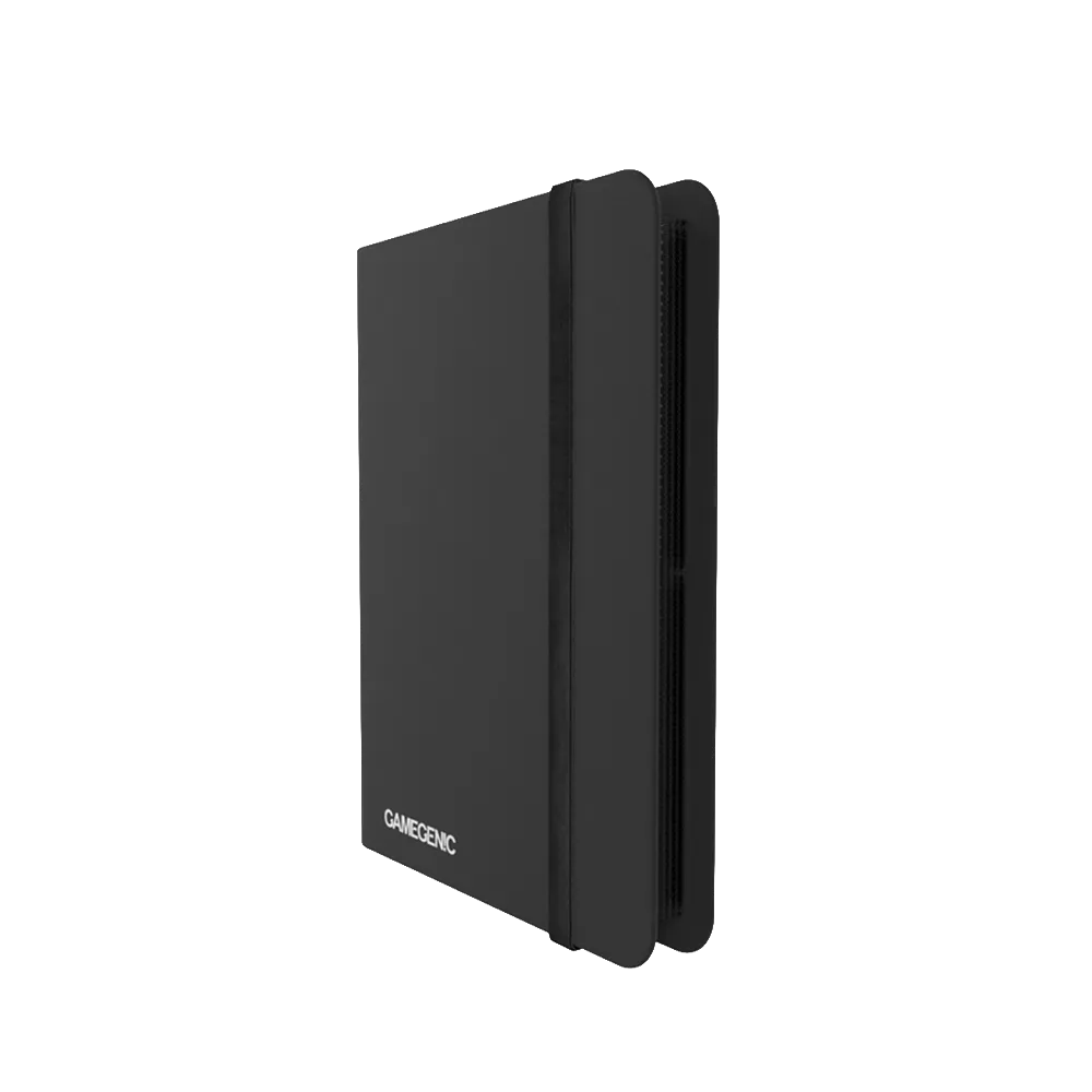 Black Gamegenic Casual 8-Pocket Album Binder for Trading Cards, standing upright and closed
