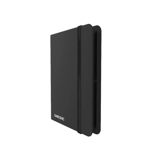 Black Gamegenic Casual 8-Pocket Album Binder for Trading Cards, standing upright and closed