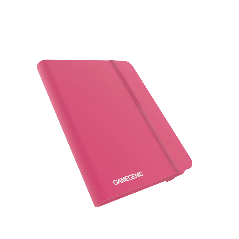 Angled shot of a Pink Gamegenic Casual 8-Pocket Album Binder for Trading Cards