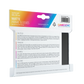 Gamegenic Matte Prime Black Sleeves packaging with colorful top section and text on the back.