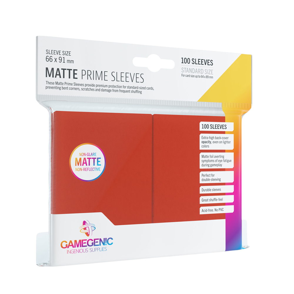 Package of Gamegenic Matte Prime Red Sleeves