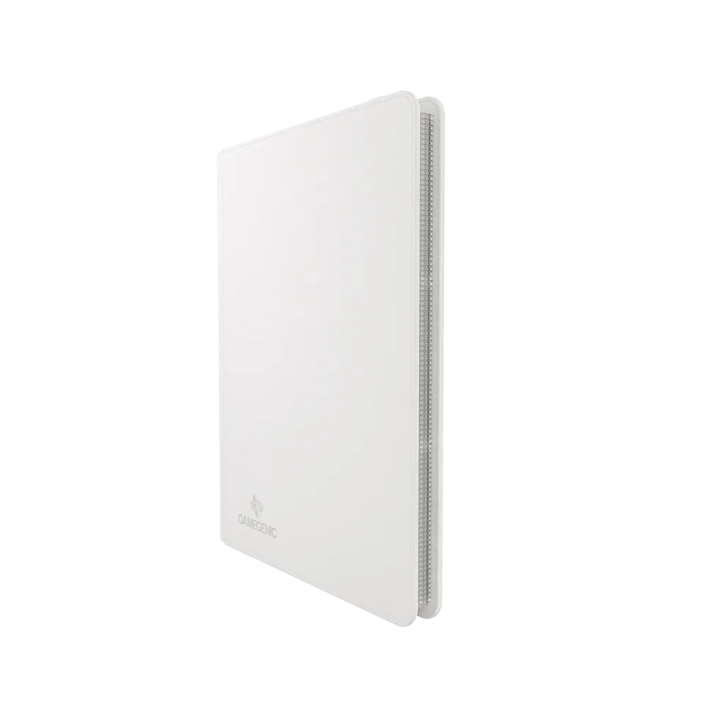 White Gamegenic Prime 18-Pocket Album, standing upright and closed