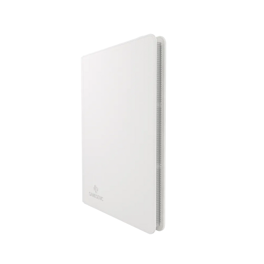 White Gamegenic Prime 18-Pocket Album, standing upright and closed