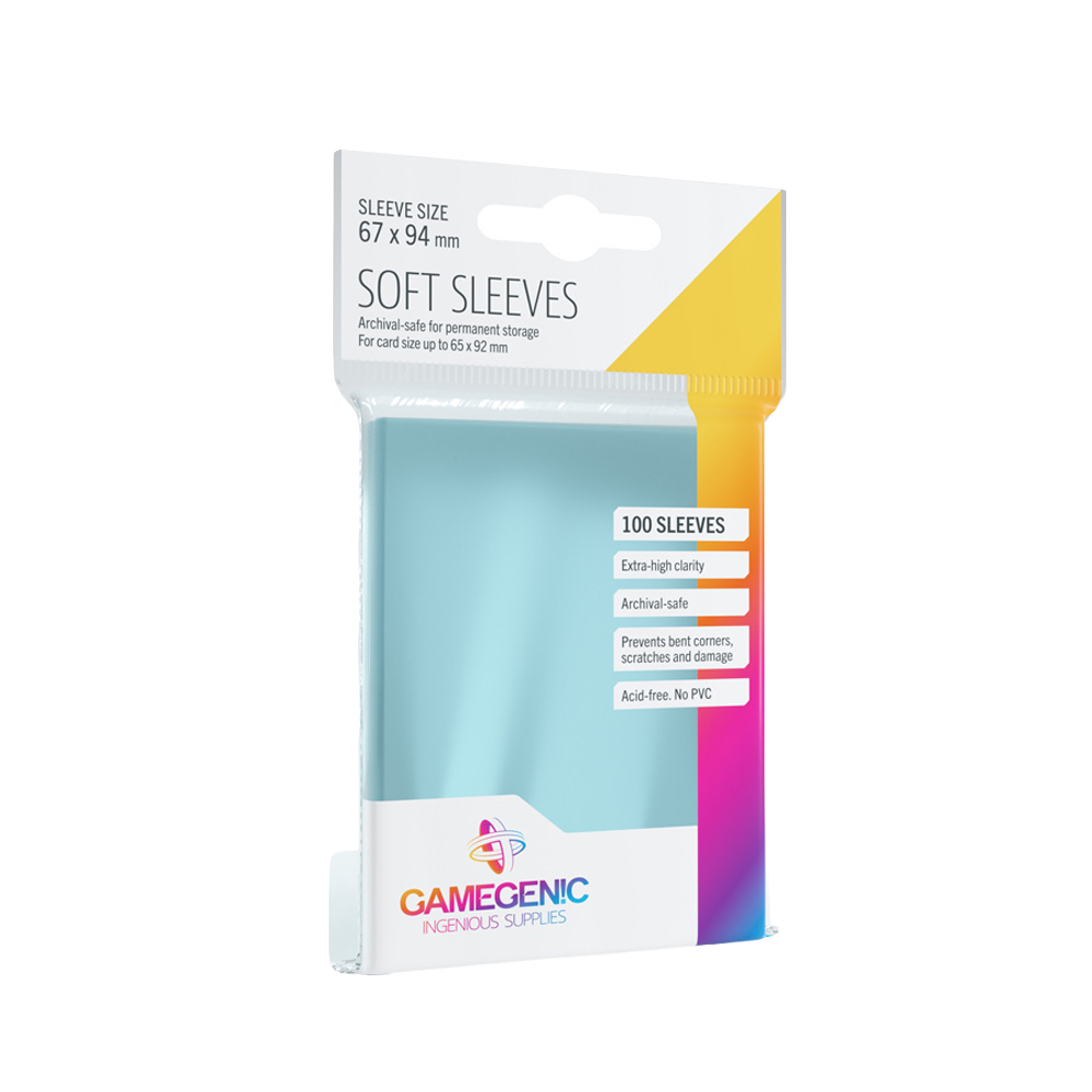 Package of Gamegenic soft sleeves with a white background