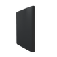 Back of a Black Gamegenic Zip-Up 18-Pocket Album Binder for Trading Card, standing upright and closed