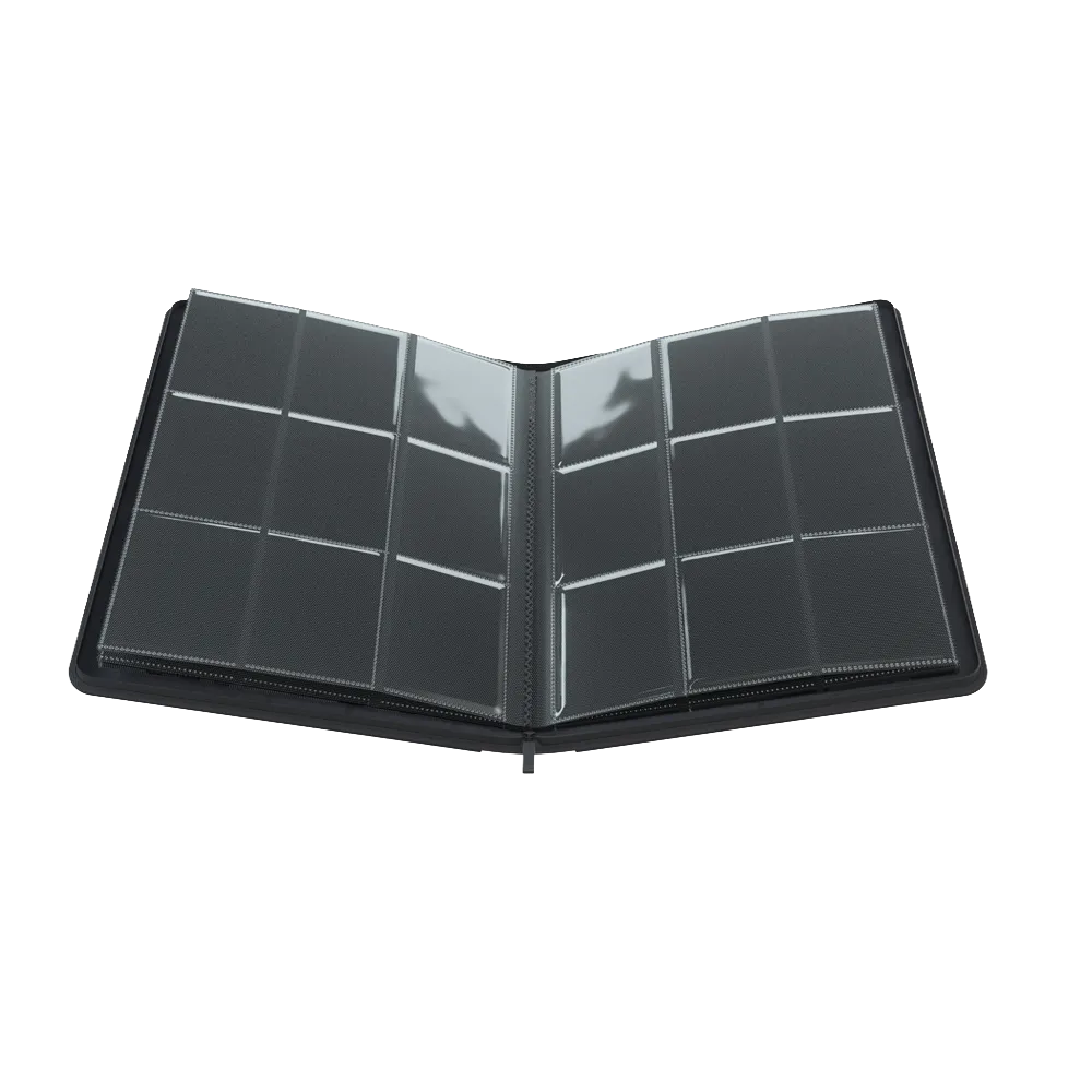 Opened Black Gamegenic Zip-Up 18-Pocket Album Binder for Trading Cards