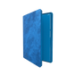 Blue Gamegenic Zip-Up 18-Pocket Album Binder for Trading Cards, standing upright and opened slightly