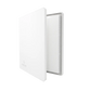 White Gamegenic Zip-Up 24-Pocket Album Binder for Trading Cards, standing upright and open