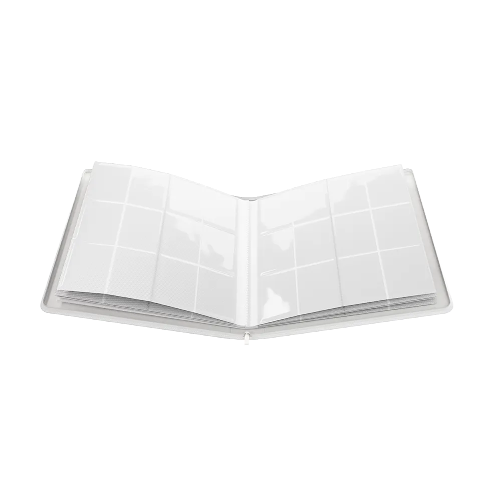 Opened White Gamegenic Zip-Up 24-Pocket Album Binder for Trading Cards