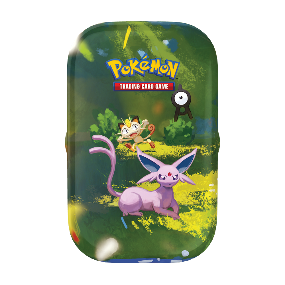 Pokémon TCG 30th Celebration Mini Tin featuring Espeon in the day artwork design