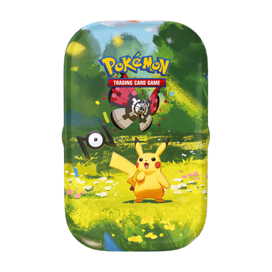 Pokémon TCG 30th Celebration Mini Tin featuring Pikachu in the day artwork design