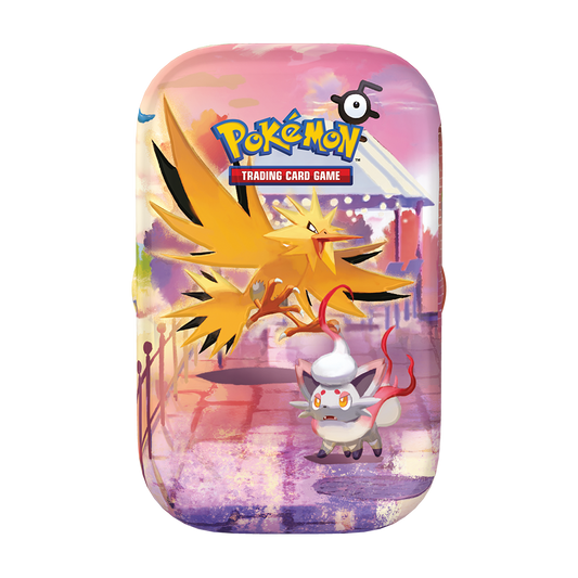Pokémon TCG 30th Celebration Mini Tin featuring Zapdos in the night artwork design