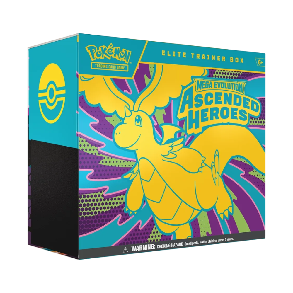Pokémon TCG Mega Evolution Ascended Heroes Elite Trainer Box featuring Mega Dragonite artwork