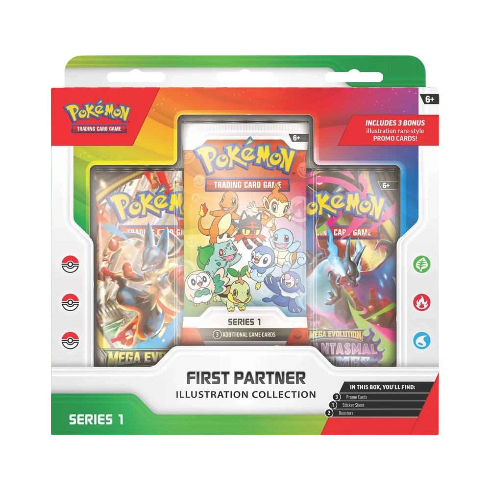 Pokémon TCG First Partner Illustration Collection Series 1 featuring Kanto, Sinnoh and Alola first partner Pokémon