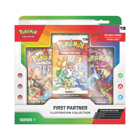Pokémon TCG First Partner Illustration Collection Series 1 featuring Kanto, Sinnoh and Alola first partner Pokémon