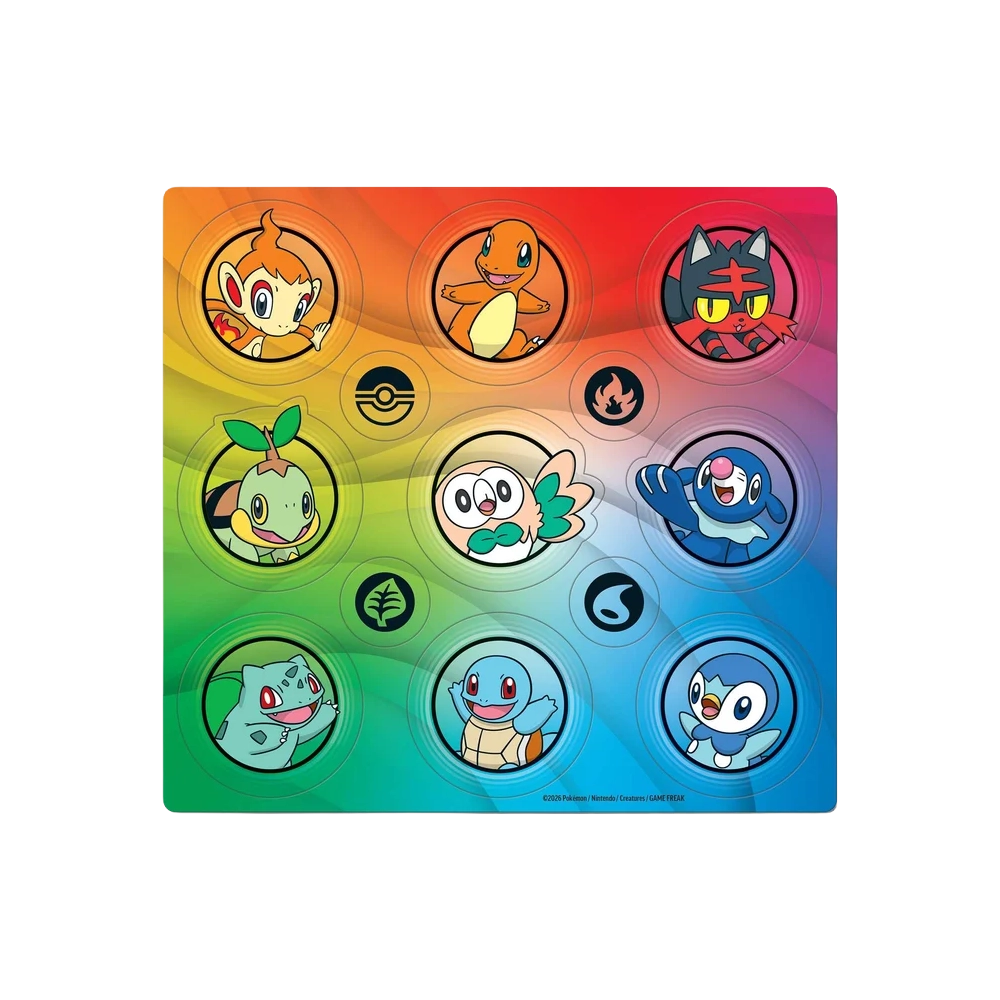 Pokémon first partner sticker sheet included in the First Partner Illustration Collection Series 1