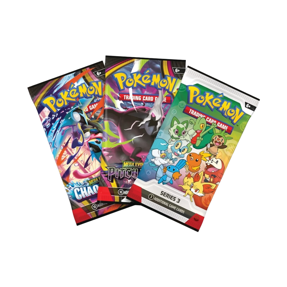 Pokémon TCG booster packs included in the First Partner Illustration Collection Series 3