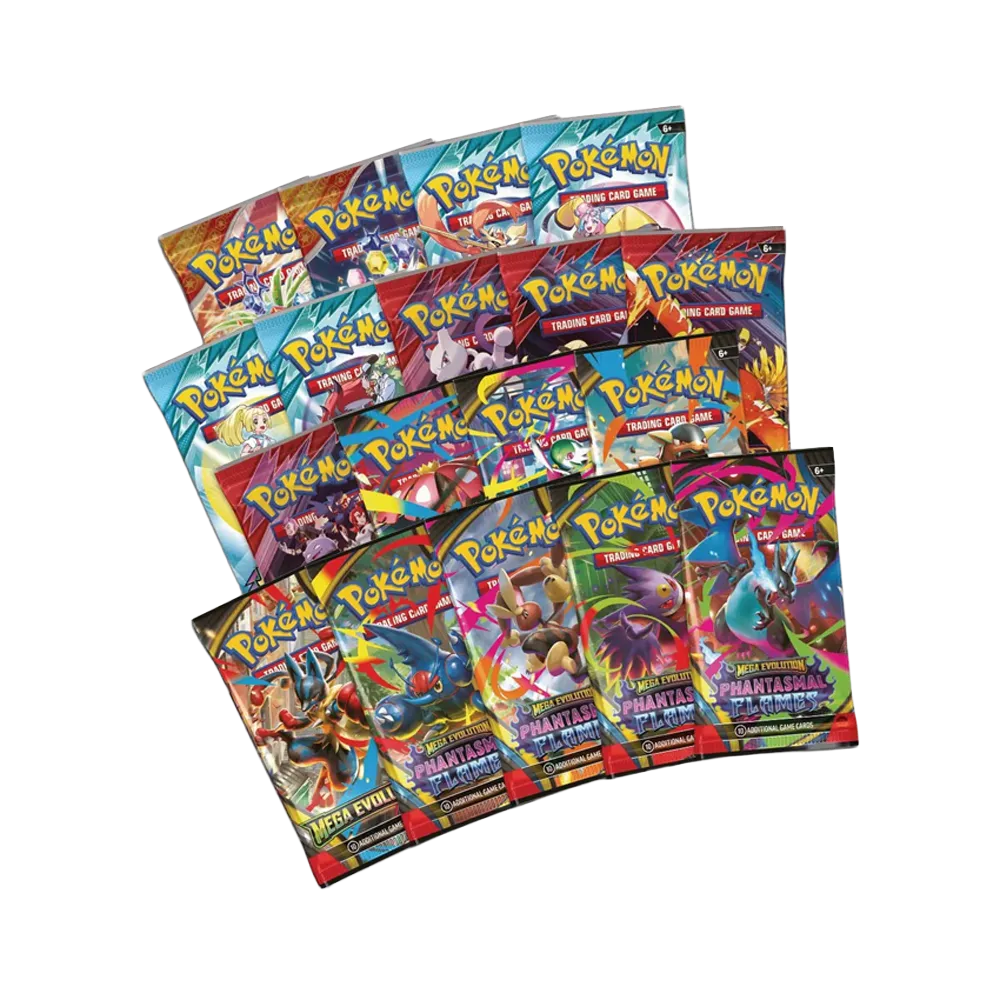 Booster pack selection of the Mega Charizard X ex Ultra Premium Collection box