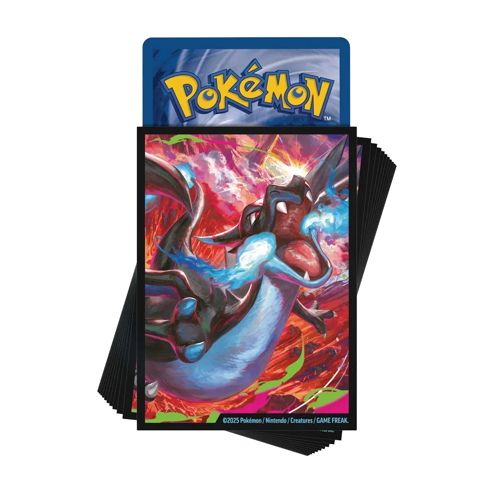 Official Card Sleeves of the Mega Charizard X ex Ultra Premium Collection box