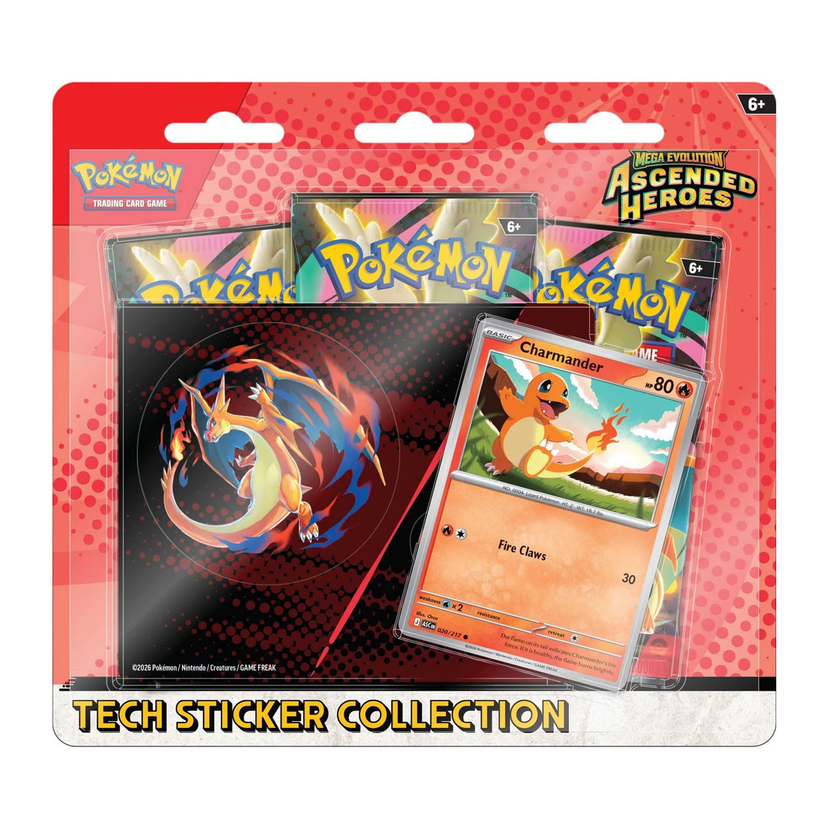 Pokemon TCG: Mega Evolution Ascended Heroes - Tech Sticker Collection (Charmander)